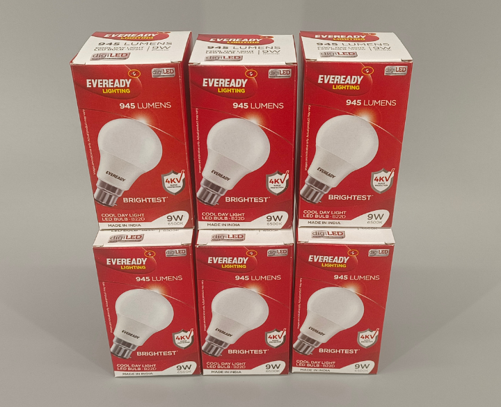 LED Bulb 9W Eveready 6 Nos Combi Pack